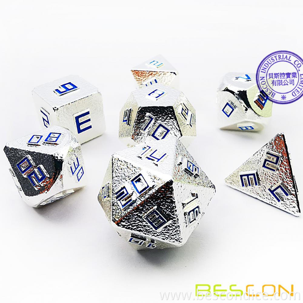 Shiny Silver Ore Lode Solid Metal Dice Set 1 Shiny Silver Ore Lode Solid Metal Dice Set 1